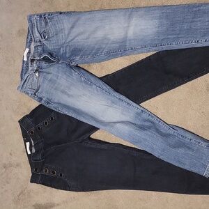 2 pairs Loft jeans, size 26... the darker pair is skinny the lighter is relaxed
